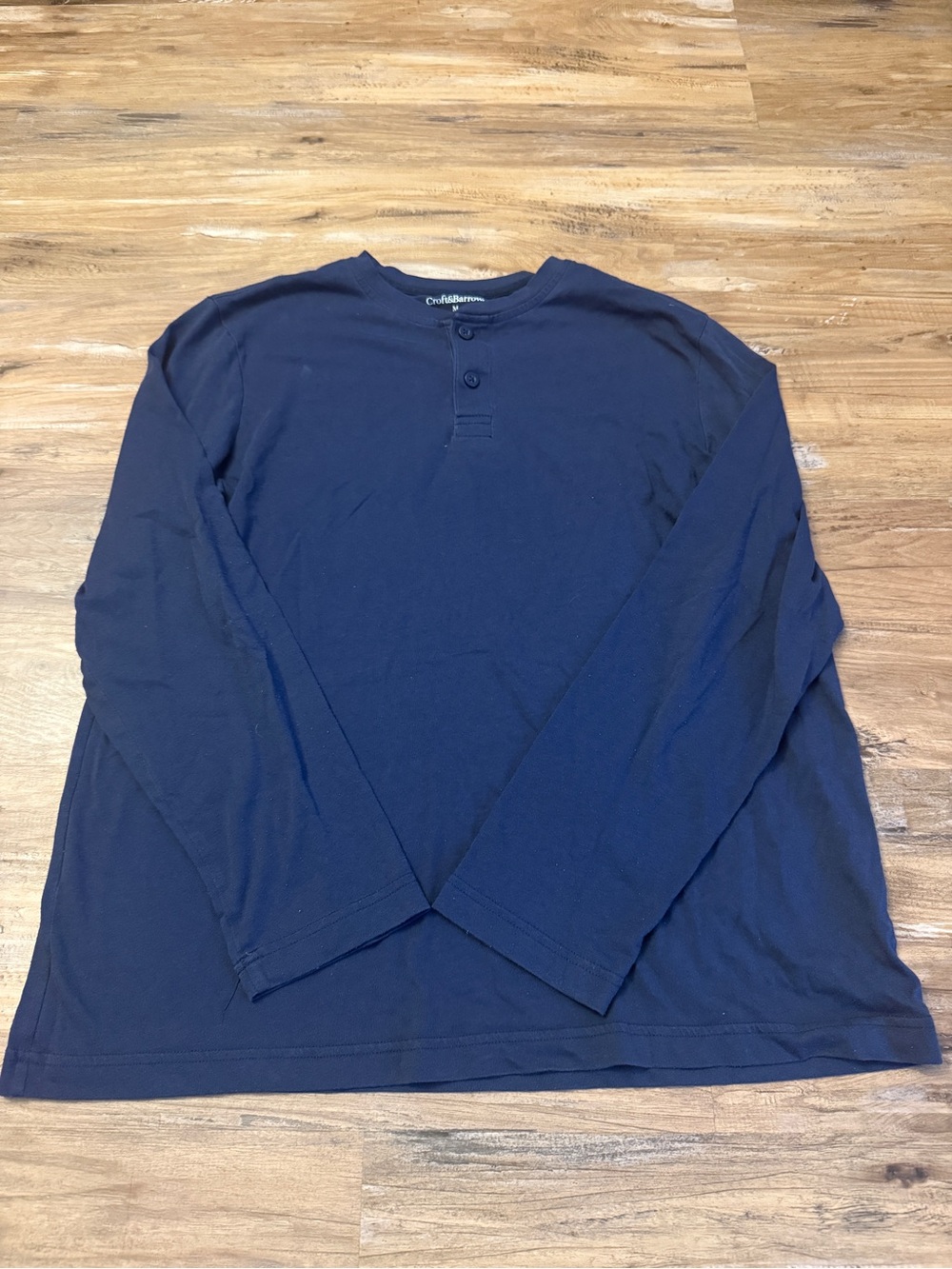 croft & barrow Navy Long-Sleeve Henley Shirt